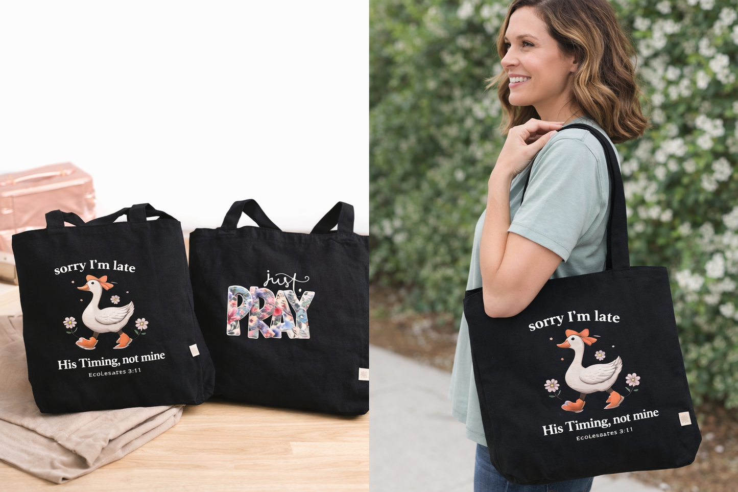 Heavy Duty Canvas Tote Bag with Crossbody Strap
