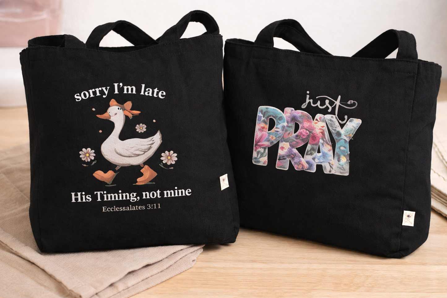 Heavy Duty Canvas Tote Bag with Crossbody Strap